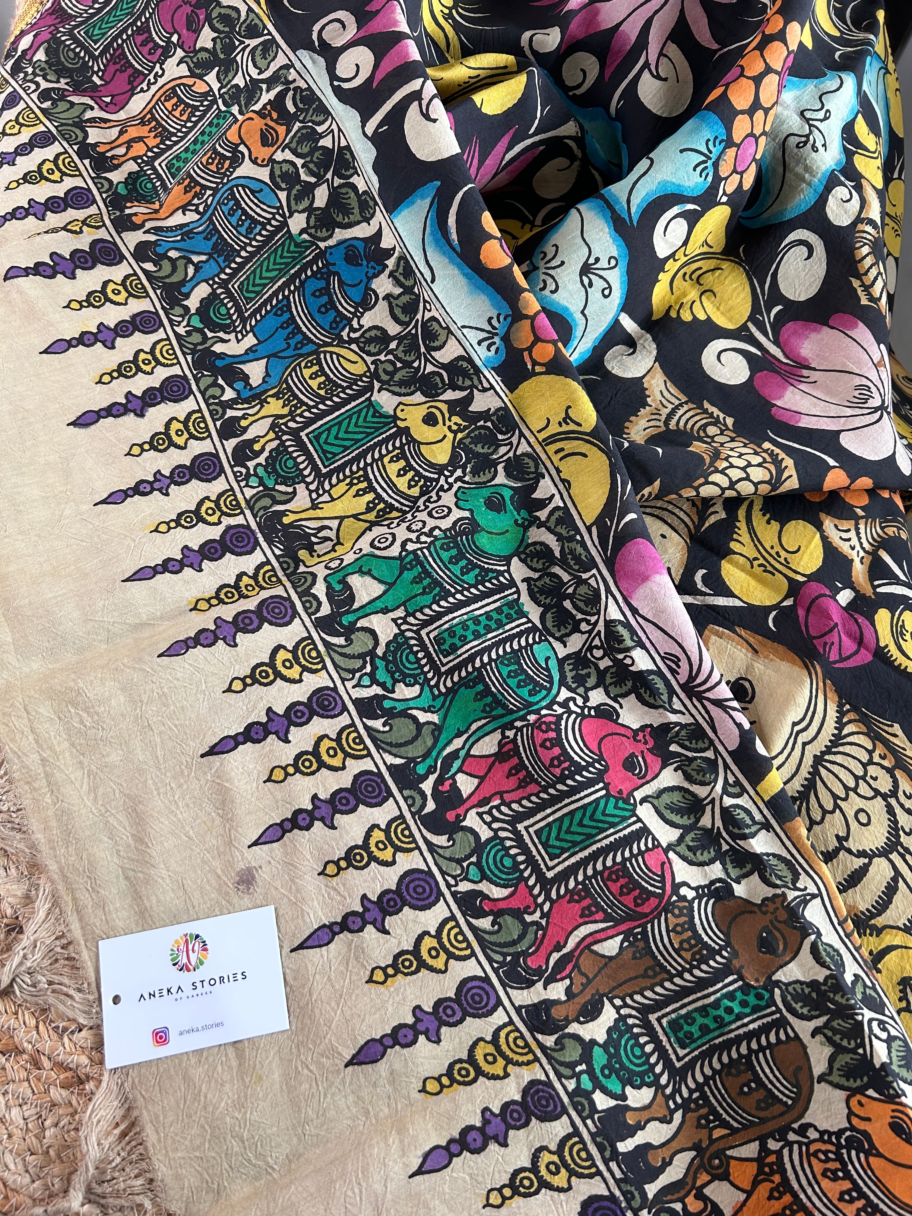 Kalamkari silk dupatta