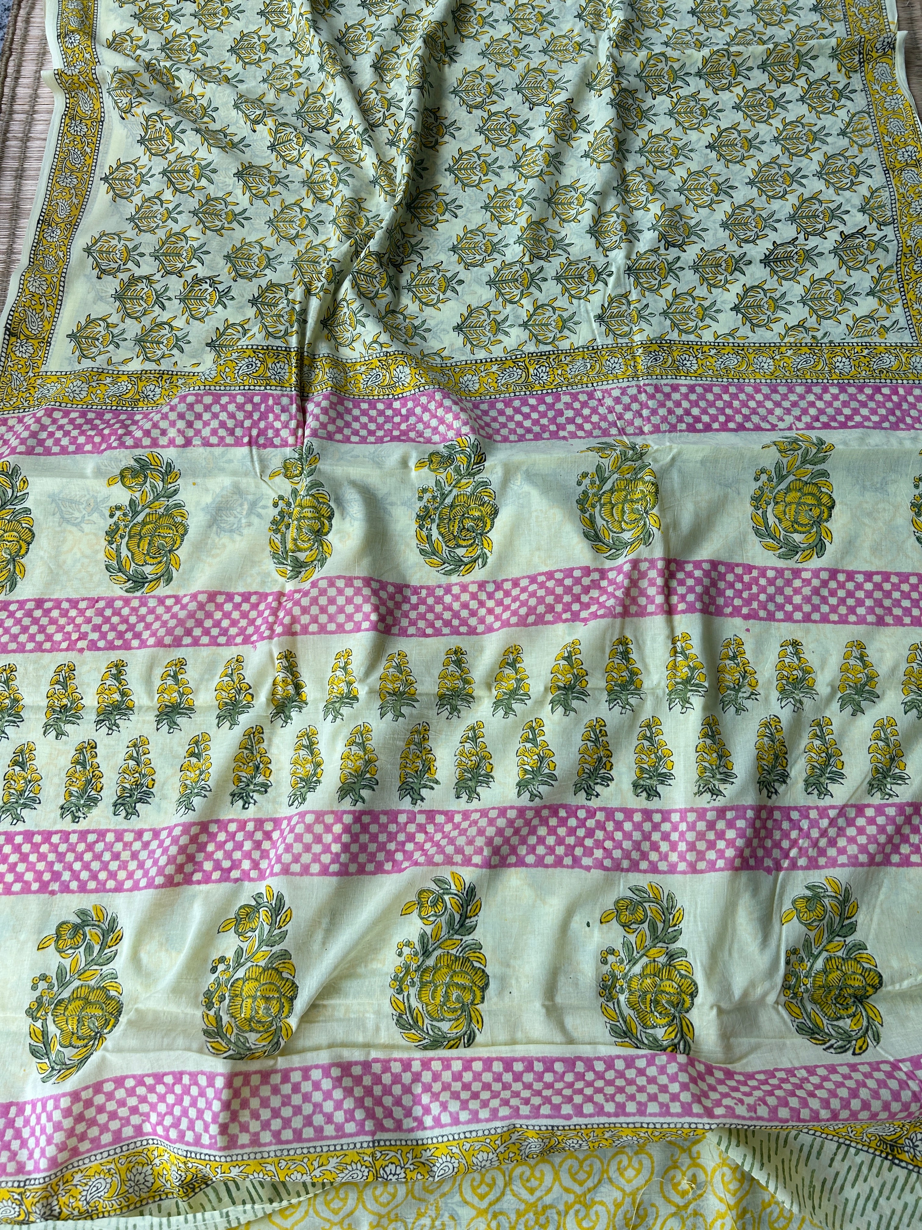 Block Printed Mul cotton saree