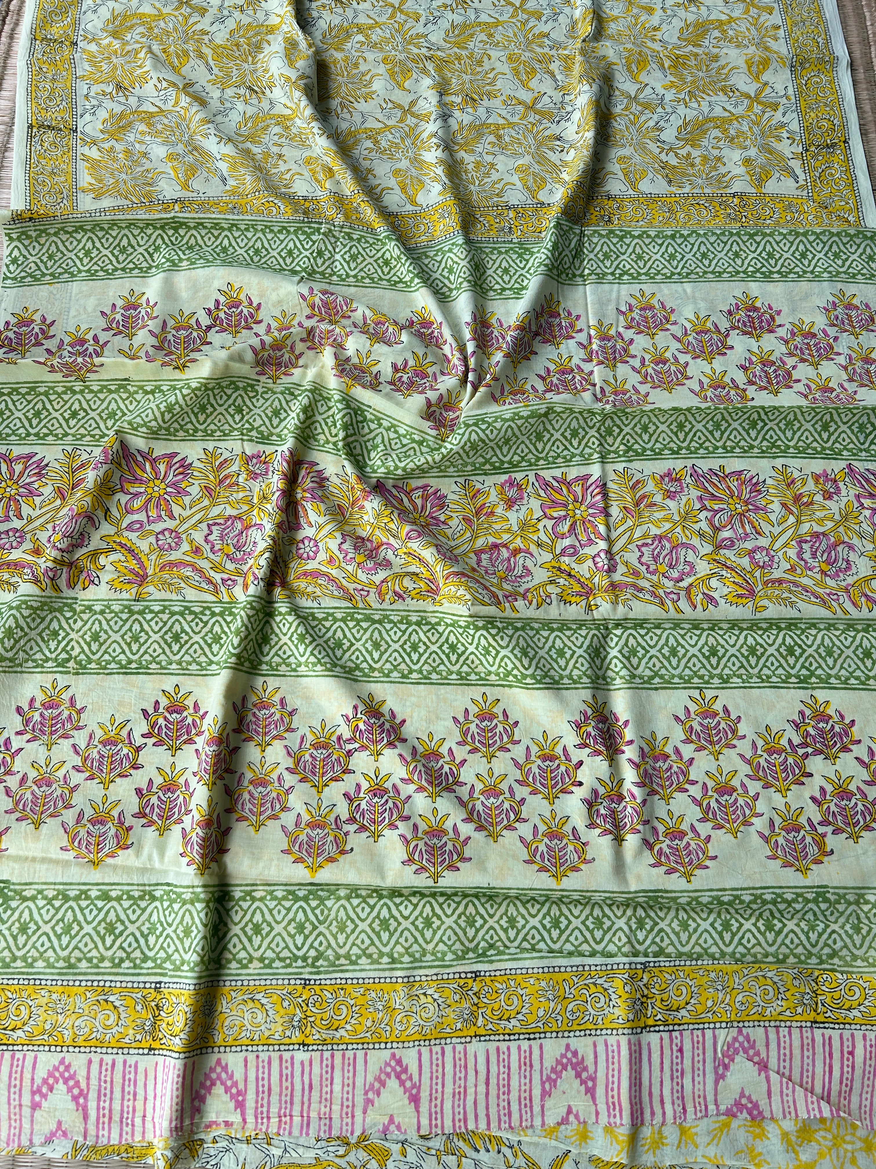 Block Printed Mul cotton saree