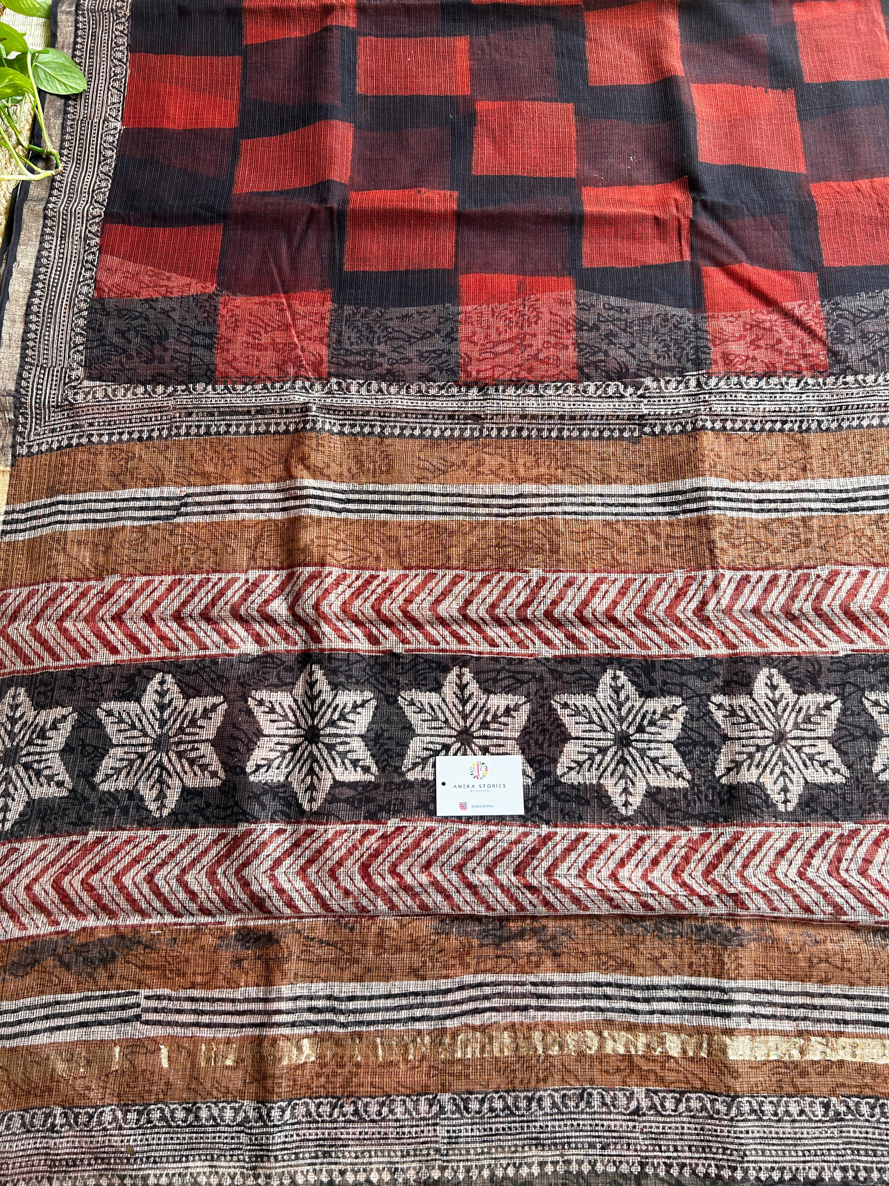 Handblock Printed Kota Doria Saree